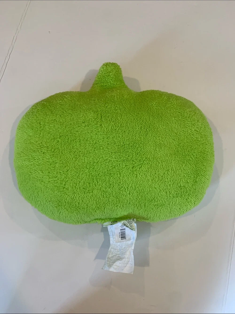 Hyde and Eek Green Pumpkin Jack o Lantern Plush Fleece Halloween Throw Pillow